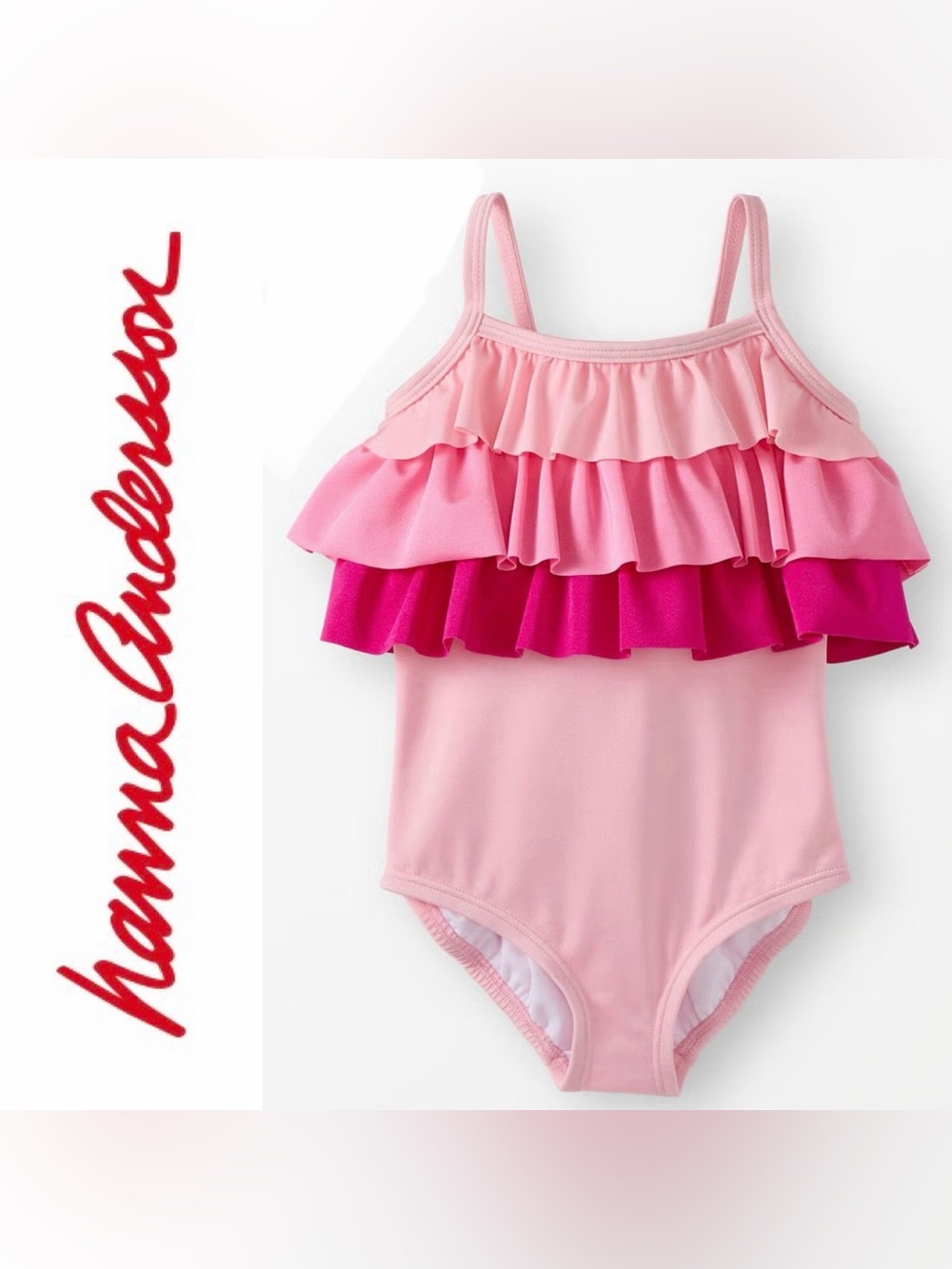 Hanna Andersson Pink Layered Ruffle One-Piece